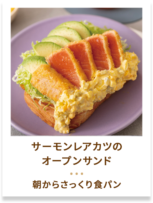 サーモンレアカツのオープンサンド